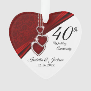 Adorno Recuerdo del 40º Aniversario de Bodas de Rubí