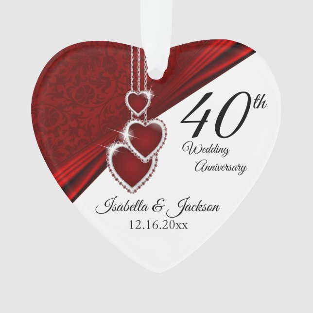 Adorno Recuerdo del 40º Aniversario de Bodas de Rubí (Anverso)