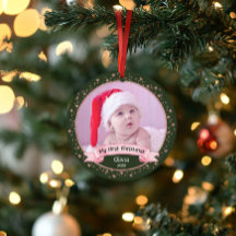 Recuerdo del primer Navidad de la bebé niña con do