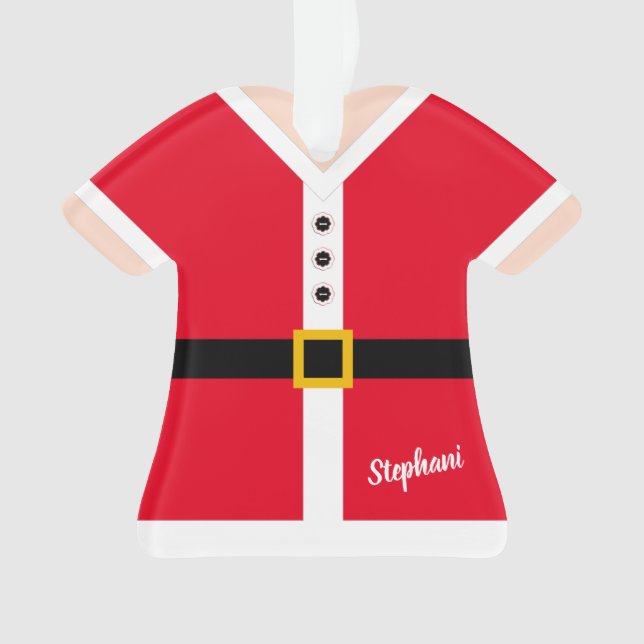 Adorno Red Mrs Claus Suit Navidades personalizados (Anverso)