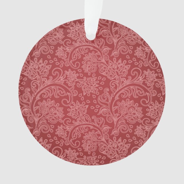 Adorno Red Paisley Damask Designer Floral Classic (Anverso)