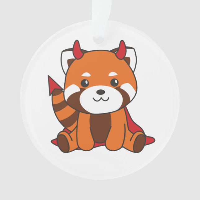 Adorno Red Panda Halloween Cute Devil Witch Costume (Anverso)