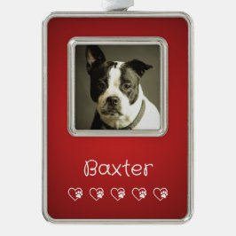 Adorno Red Pet Photo Ornament - Custom Photo
