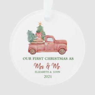 Adorno Red Truck Presents Nuestra Primera Navidad