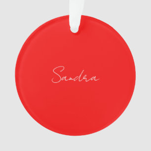 Adorno Red White Handwritten Minimalist Your Name