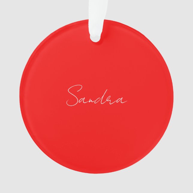 Adorno Red White Handwritten Minimalist Your Name (Anverso)