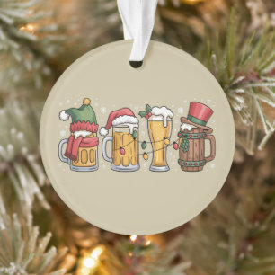 Adorno Regalo de Amante de Cerveza en Navidad Espíritu de