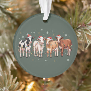 Adorno Regalo de amante de vaca de Navidad, granja de vac