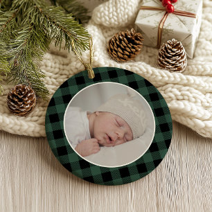 ADORNO REGALO DE NAVIDAD CON FOTO NOMBRE PLAID BÚFALO VER