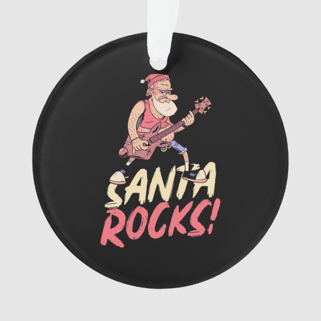 Adorno Regalo de Navidad | Guitarra Santa Rocks (Anverso)