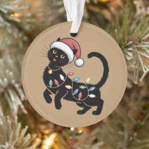 Adorno Regalo de Navidad para mamá amante de gatos negros
