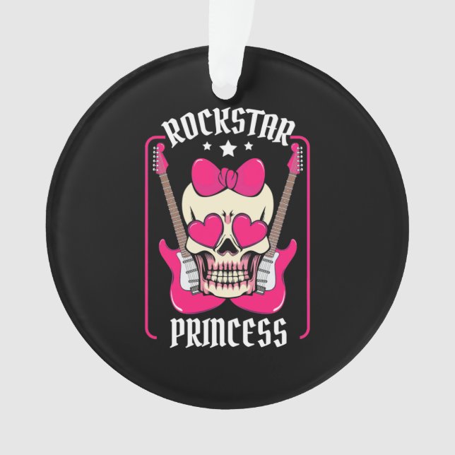 Adorno Regalo de Navidad | Rockstar Princess Skull (Anverso)