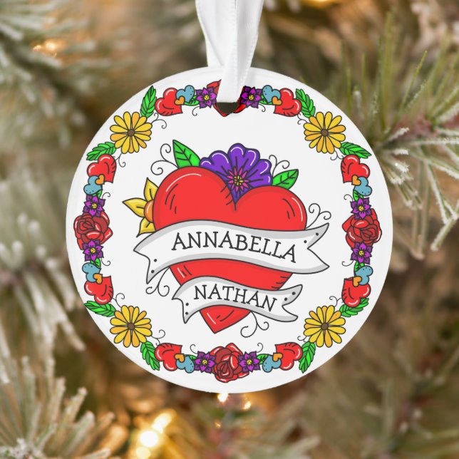 Adorno Regalo de pareja romántica | Arte Tattoo Style (Árbol)