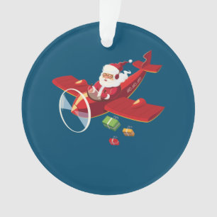 Adorno Regalo del avión piloto de navidades Santa Claus