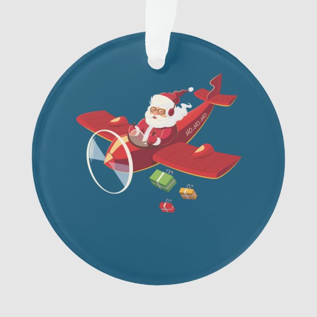 Adorno Regalo del avión piloto de navidades Santa Claus (Anverso)