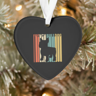 Adorno Regalo retro de Bulldog francés de la silueta de p