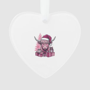 Adorno Regalos de Navidad de Vaca de las Tierras Altas Ro