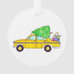 Adorno Regalos de Navidades de taxi amarillo de Nueva Yor
