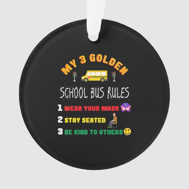 Adorno Reglas de Autobús Escolar Para Estudiantes Autobús (Anverso)