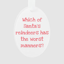 Adorno Reindeer Joke Christmas Acrylic Ornament