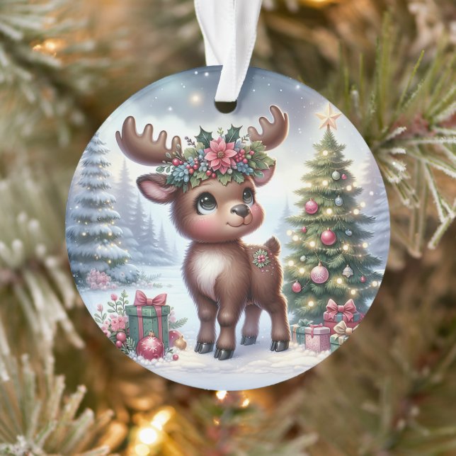 Adorno Reindeer with Poinsettia Antlers (Árbol)