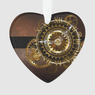 Adorno Reloj steampunk con engranajes antiguos