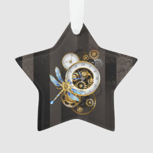 Adorno Reloj Steampunk con libélula mecánica