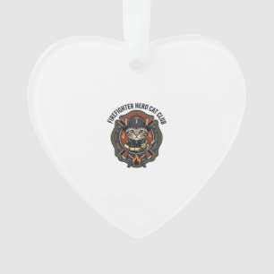 Adorno Remera gráfica de gato héroe bombero - Bombero