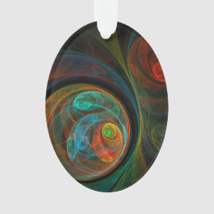 Adorno Renacimiento Azul Abstracto Arte Óvalo acrílico