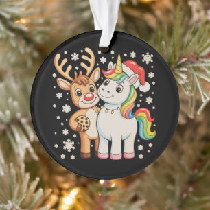 Adorno Reno Unicornio Navidad Xmas Temporada de Vacacione