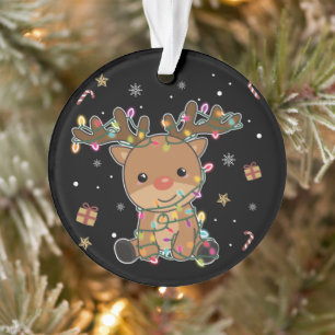 Adorno Renos Feliz Navidad Animales de Invierno Deer Orna