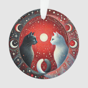Adorno Representación artística de gatos Yin y Yang