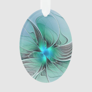 Adorno Resumen Con Arte Fractal Azul Y Moderno