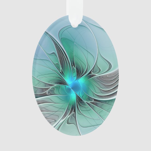 Adorno Resumen Con Arte Fractal Azul Y Moderno (Anverso)