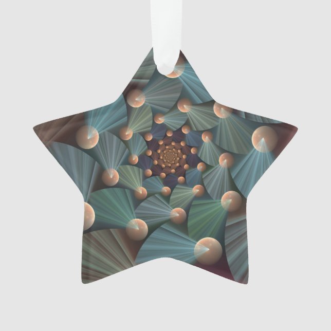 Adorno Resumen de arte fractal con pizarra marrón profund (Anverso)