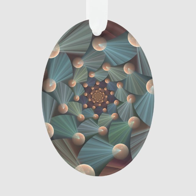 Adorno Resumen de arte fractal con pizarra marrón profund (Anverso)