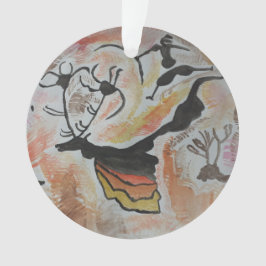 Adorno Resumen de arte rupestre de árbol acrílico