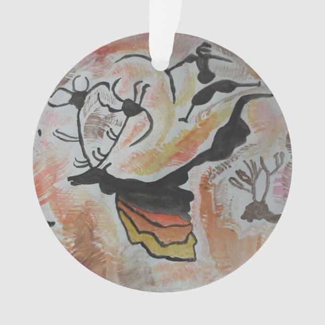 Adorno Resumen de arte rupestre de árbol acrílico (Anverso)