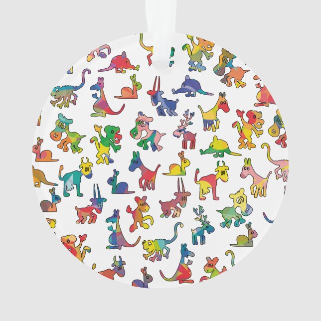 Adorno Resumen de mosaicos de patrones de animales (Reverso)