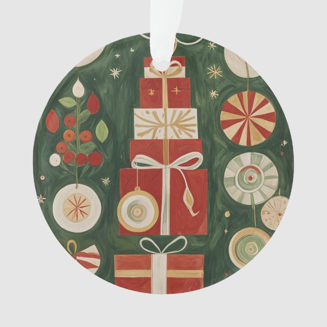 Adorno Resumen del tapiz de Yuletide (Anverso)