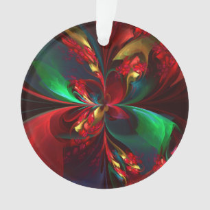 Adorno Resumen floral moderno Patrón verde rojo del arte