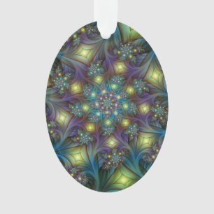 Adorno Resumen ilustrado brillante arte fractal púrpura V