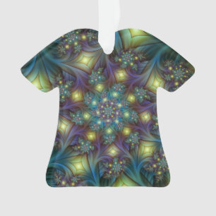 Adorno Resumen ilustrado brillante arte fractal púrpura V