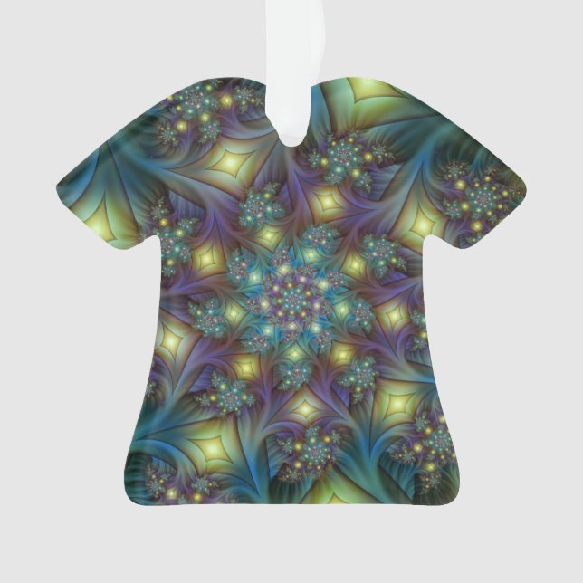 Adorno Resumen ilustrado brillante arte fractal púrpura V (Anverso)