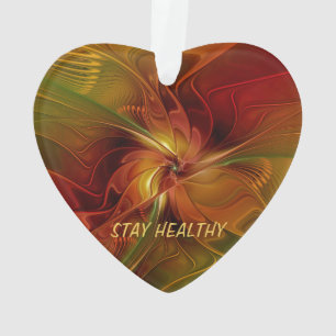 Adorno Resumen Naranja rojo marrón verde arte fractal tex