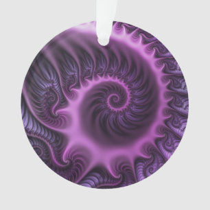 Adorno Resumen Vivid Guay Pink Purple Fractal Art Spiral