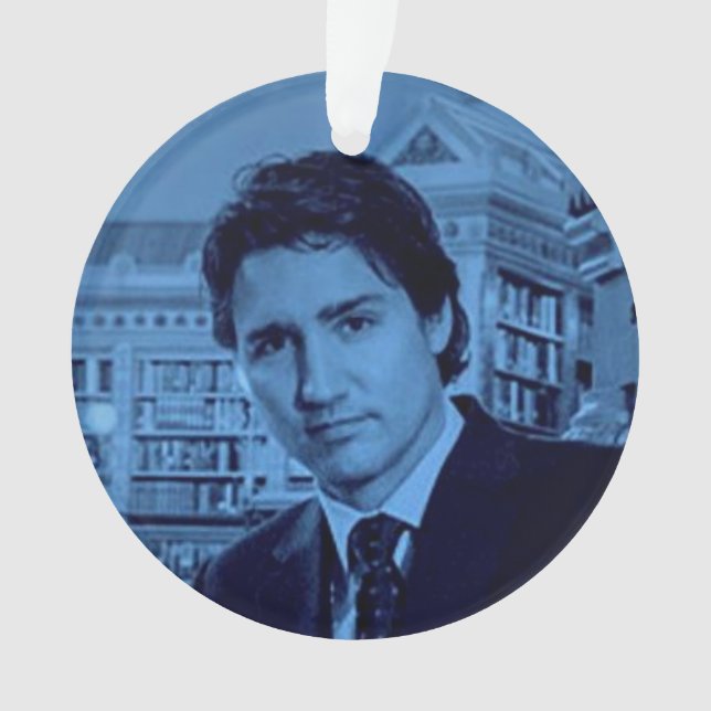 Adorno Retrato de Justin Trudeau 2014 en azul (Anverso)