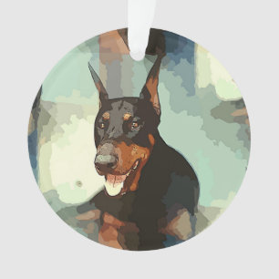 Adorno Retrato del Pinscher del Doberman