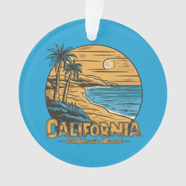 Adorno Retro California Sunset Beach Scene (Anverso)