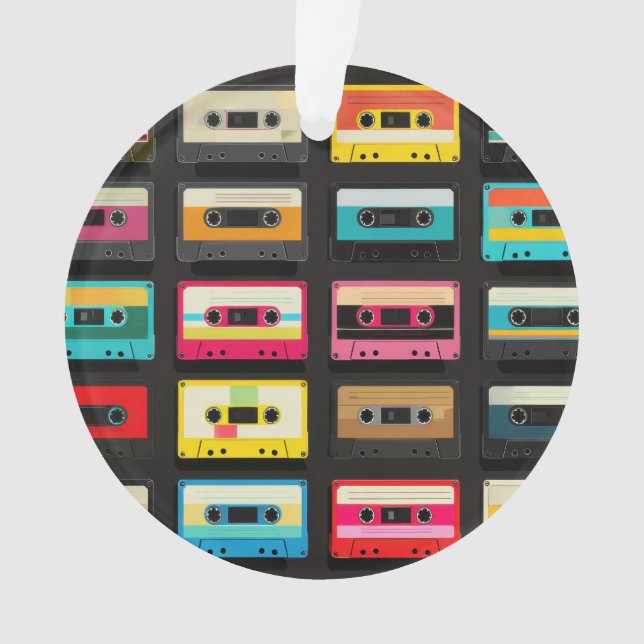 Adorno Retro Cassette Tape Pattern – Vintage Music  (Anverso)